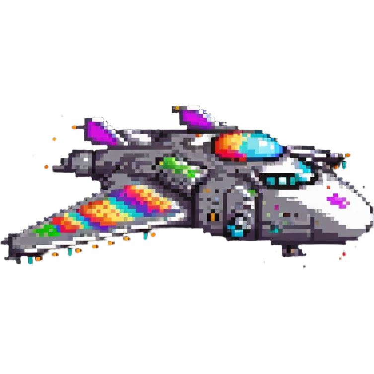 retro space cruiser with rounded edges and colorful details emoji