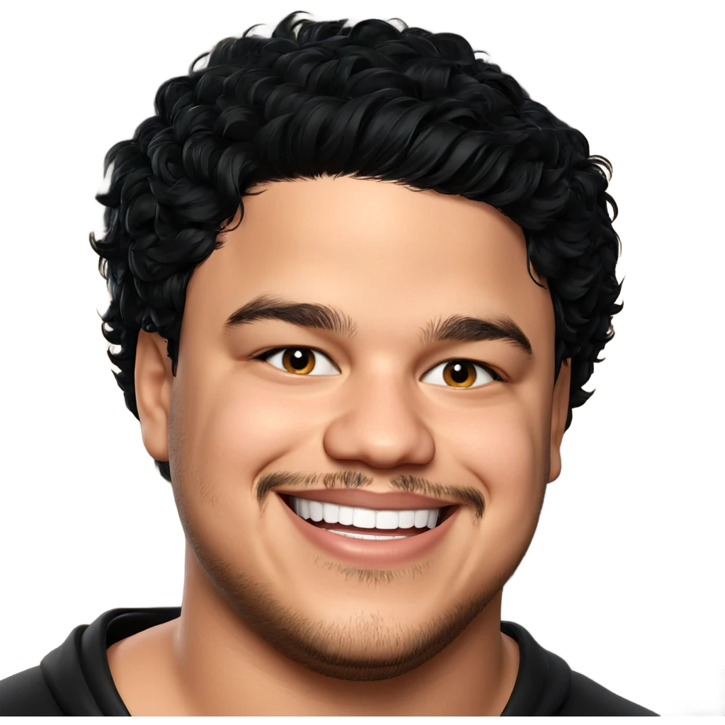 smiling male with black hair emoji