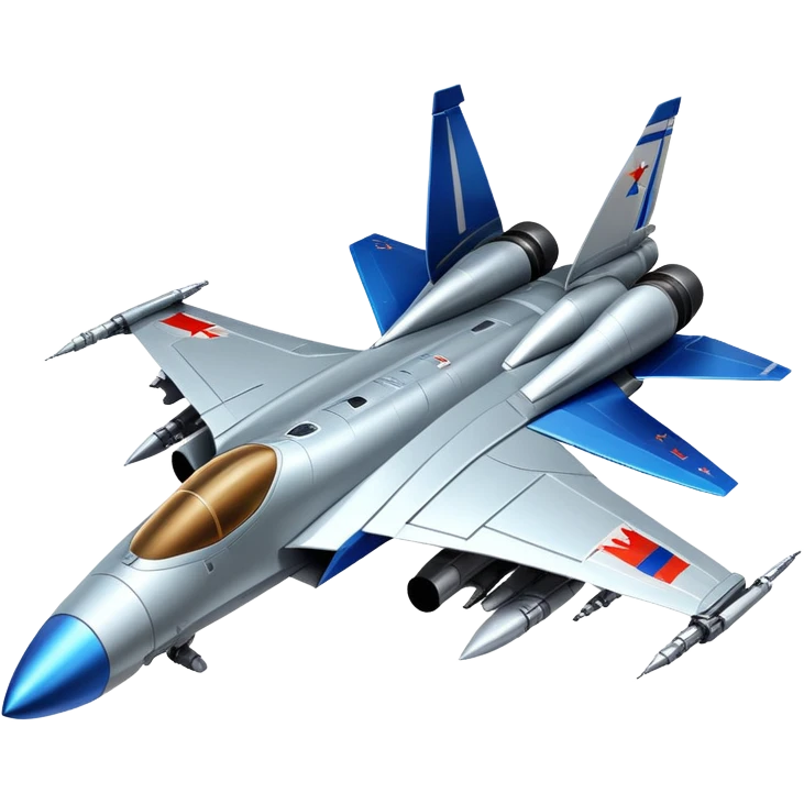 Advanced Russian fighter spacecraft with flag markings on wings emoji
