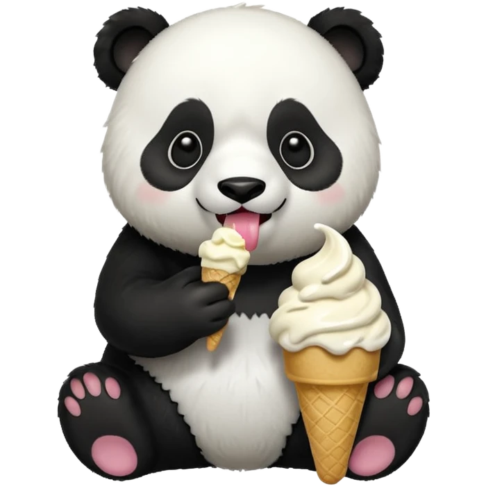 Panda eating ice cream emoji