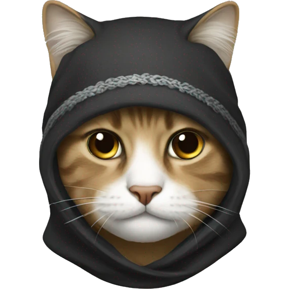 a cat with a baraclava on it emoji