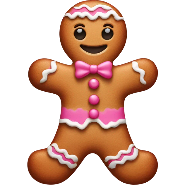 Pink gingerbread emoji