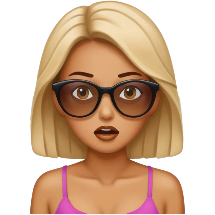 Женщина на пляжу в шоке emoji