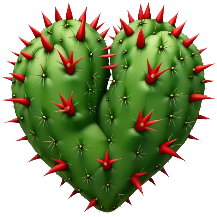 Cactus heart with thorns emoji