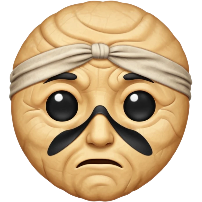 Create Emoji face only 1 eye patch black old person emoji