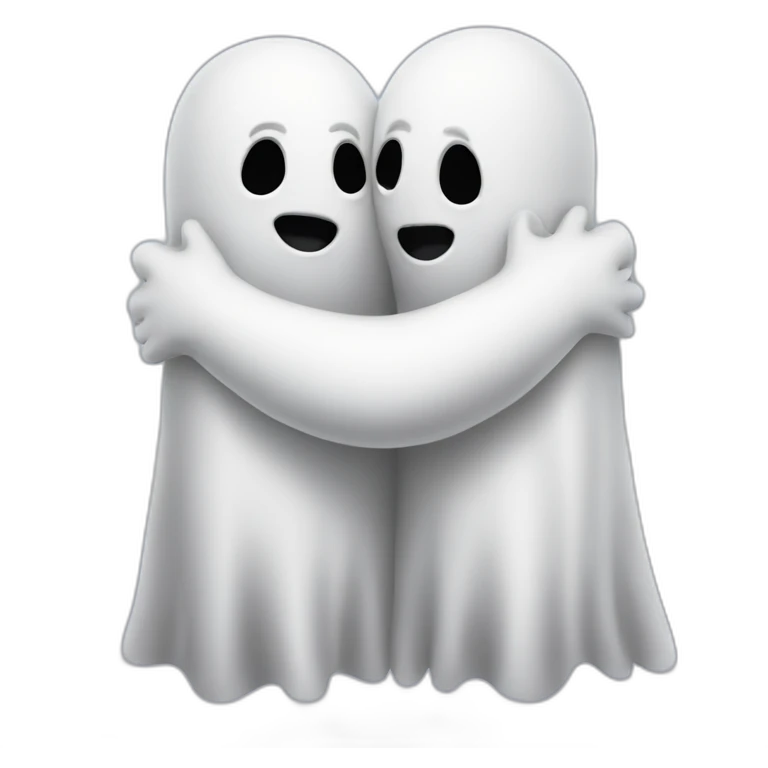 two hugging ghosts emoji