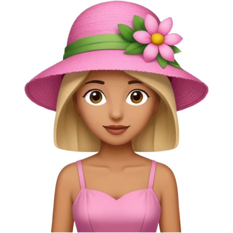 only a pink summer with flower hat emoji