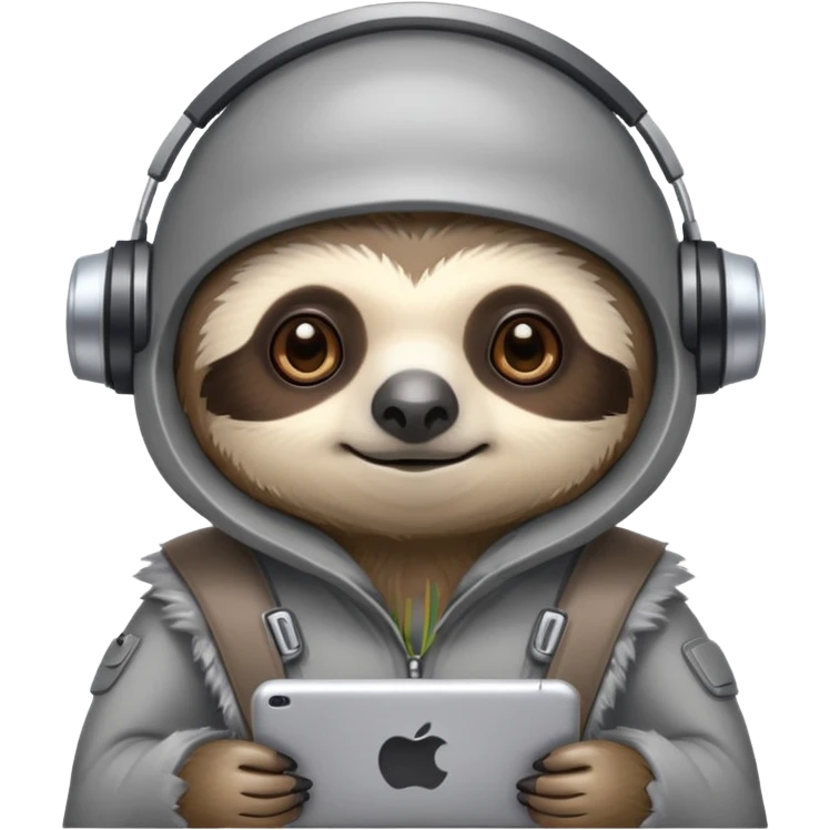 sloth wearing high tech gear emoji