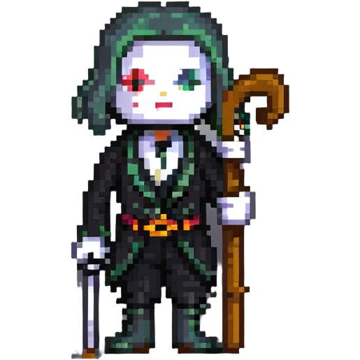 fancy character with cane crossed out with X emoji