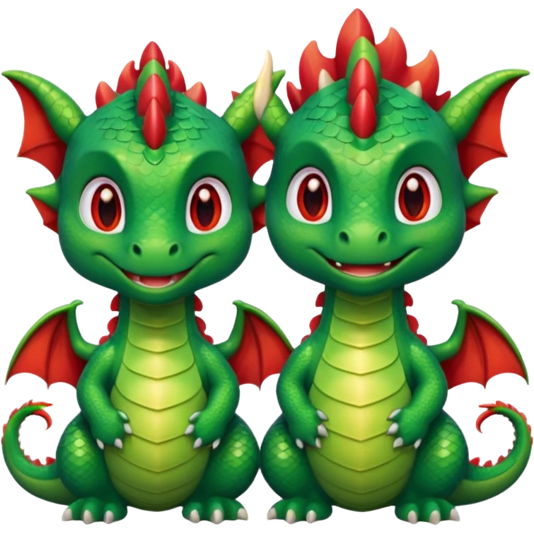 a cute dragon couple emoji