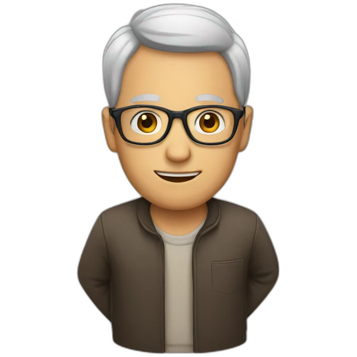 man with glasses and hands emoji