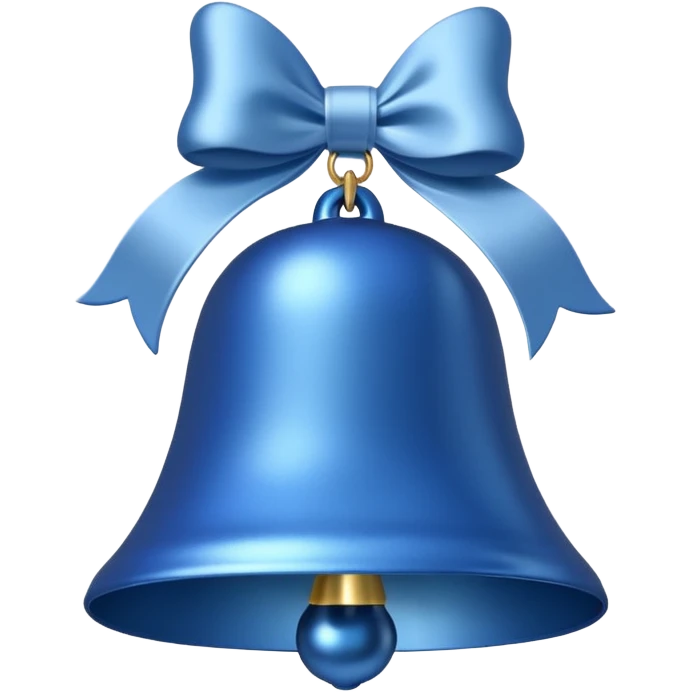blue christmas bell with white ribbon emoji