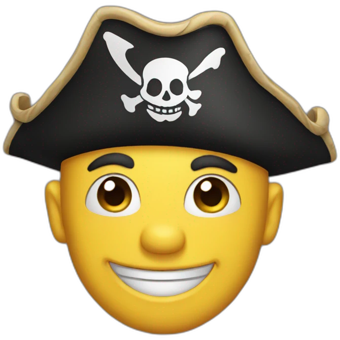 a happy pirate head emoji