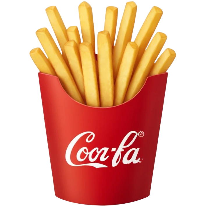 Chick-fil-A fast food fries, burger and coke with the name on it emoji
