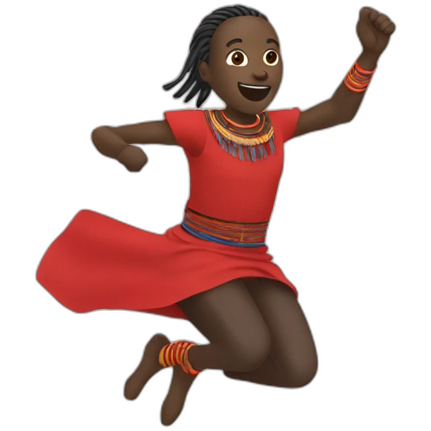 A kenyan maasai jumping emoji