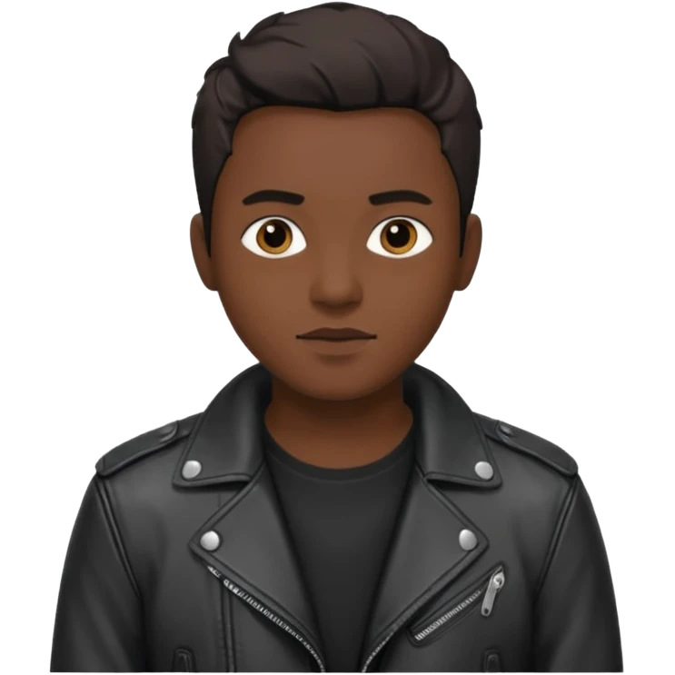 Black leather jacket with black shirt  emoji