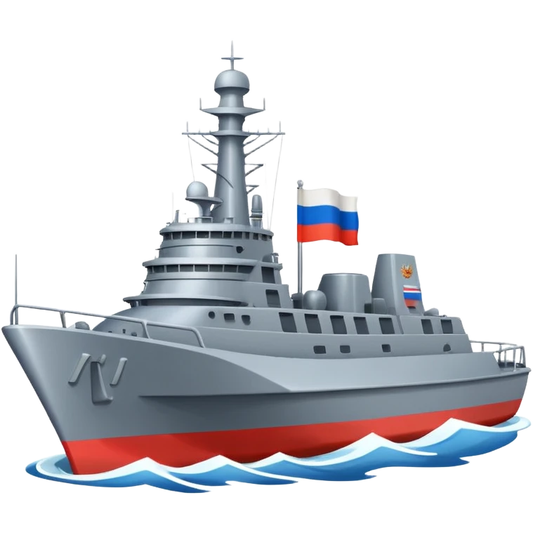 warship with russia flag emoji