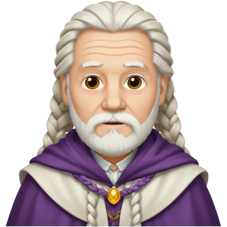 old man  with braided hair , beard and white cloak emoji