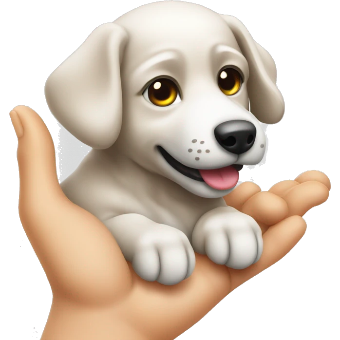 Hund mit Spielzeug in der Hand  emoji