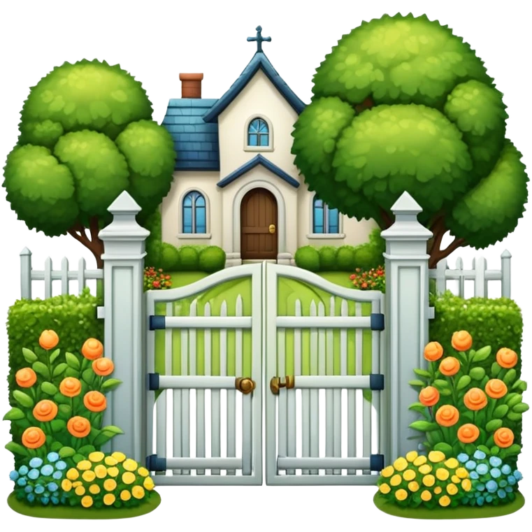 house garden gate fence door emoji