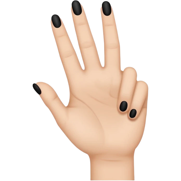Minimal emoji icon of a human hand showing one finger, small black tattoo of the number 8 centered on the finger, thin line style, flat emoji design, simplified shape, neutral skin tone, centered, transparent background emoji