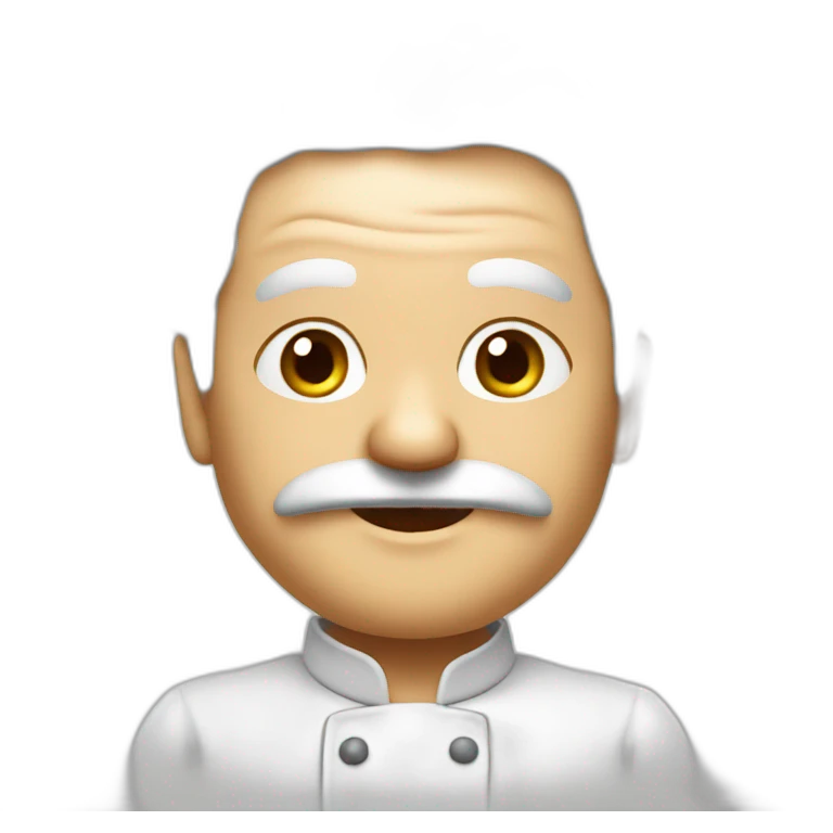 old chef withe hair whit cassoeula emoji