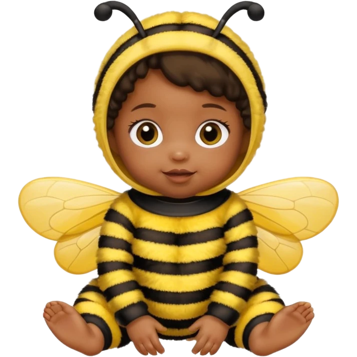 brownie baby girl with pacifier dressed as a bee emoji