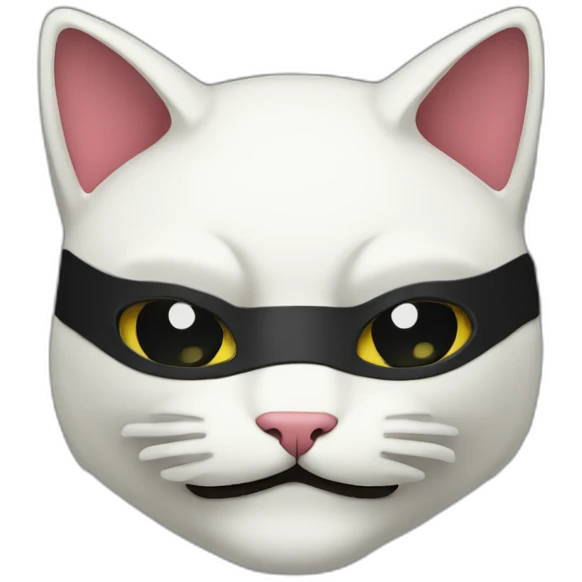 Japanese cat mask on a ninja emoji