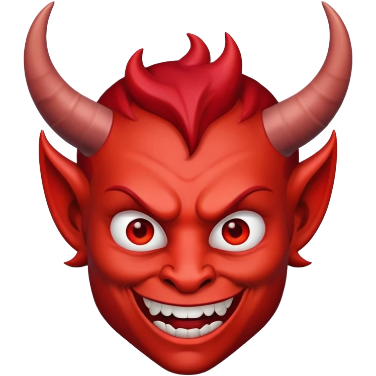 mischievous face with devil horns and smirk emoji