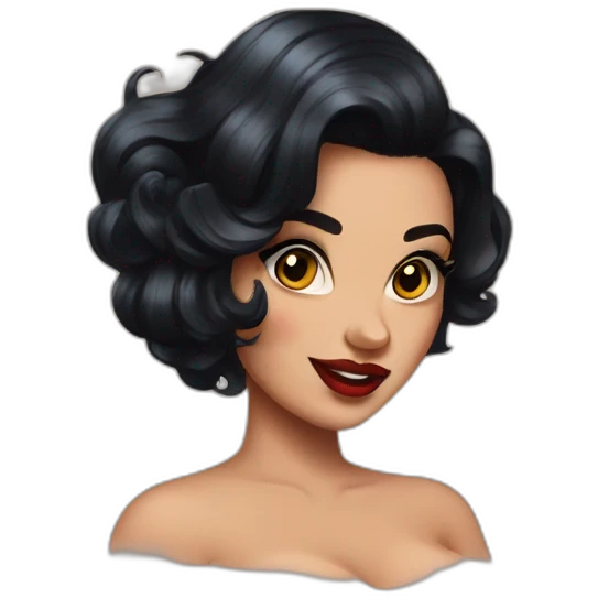 Pinup dark hair and tattoos emoji