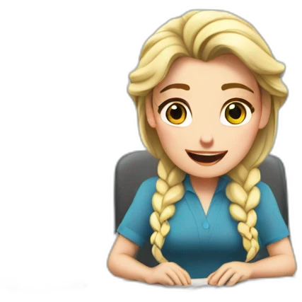 Emoji de Elsa de hombre trabajando en la oficina emoji