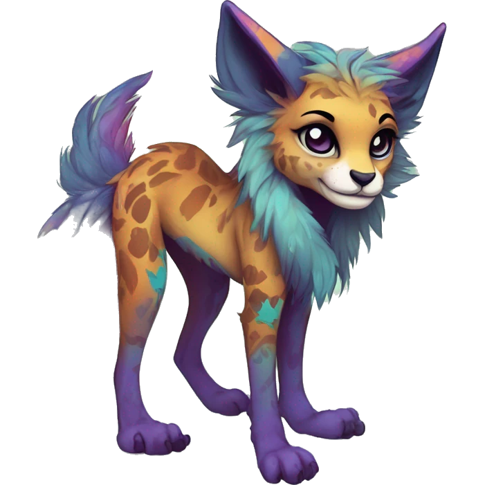 Cool cute Kawaii edgy colorful anthro fantasy animal fursona by griffsnuff & LiLaiRa & Falvie full body emoji