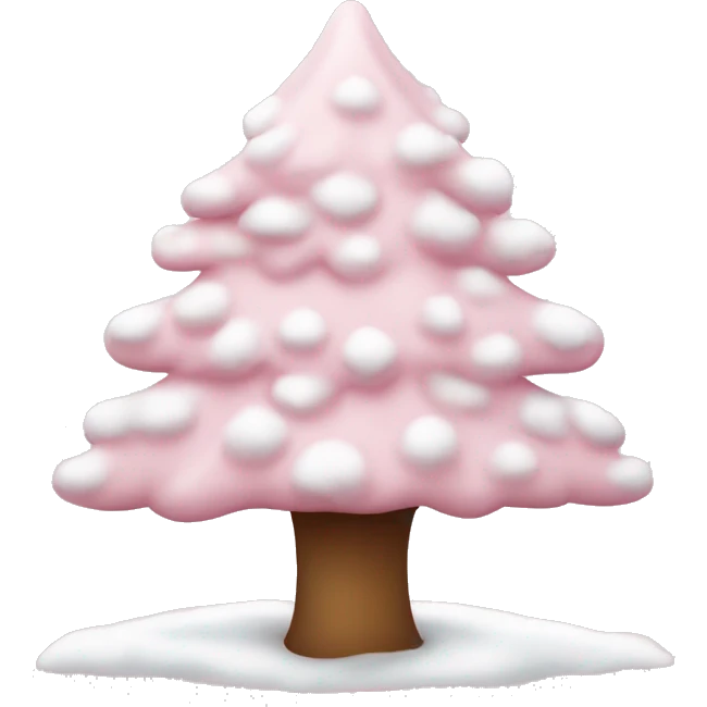 Light pink Christmas tree with snow emoji