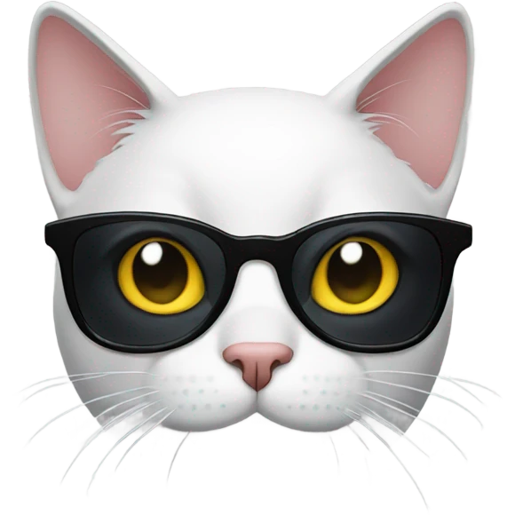 Black cat with glasses emoji
