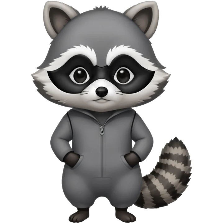 маленький милый енот в полный рост emoji