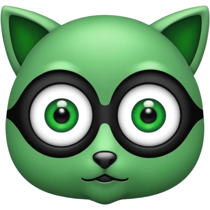 Gata con ojos verdes y negro emoji