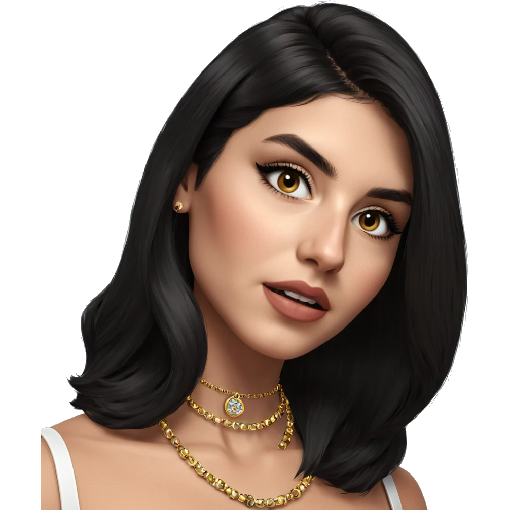 portrait of a girl with jewelry emoji