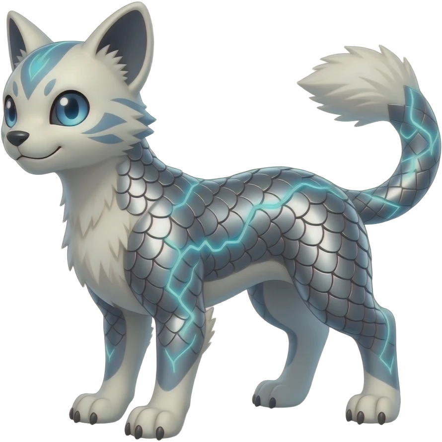 Digitigrade elemental realistic pretty elegant sleek shiny patterned quadrupedal Randomly patterned Shinx-Liepard-Houndour-Arcanine-Electrike-Fakémon-Digimon-animal-hybrid, full body, short fluffy tuft nub-tail emoji