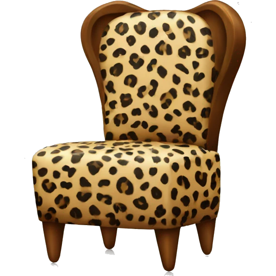 Chair that is shaped like a high heel and has cheetah print  emoji