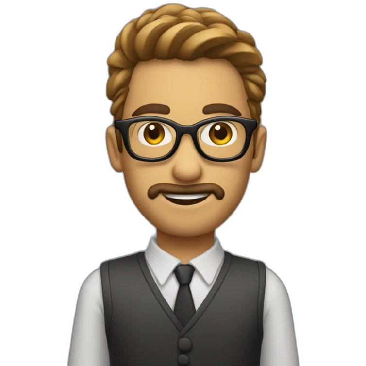Rapero con gafas moreno pelo corto emoji