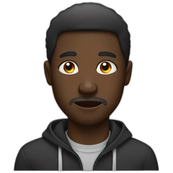 black man suffering racism emoji