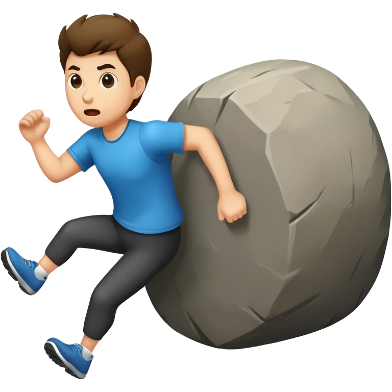 Running from a rolling boulder emoji