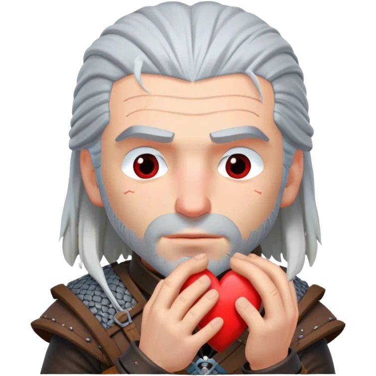 Geralt of Rivia kiss and heart with hands emoji