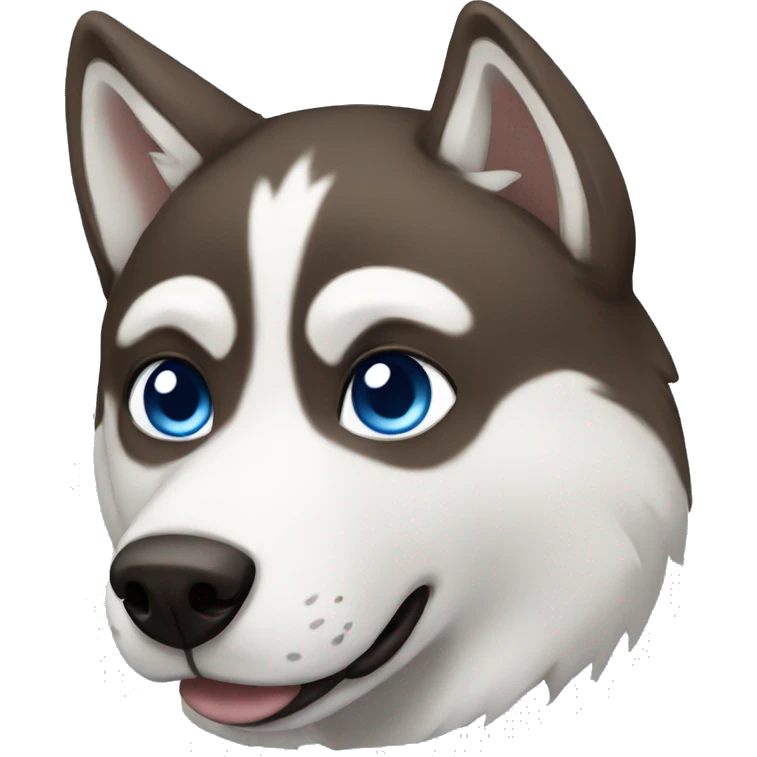 husky that is brown and has blue eyes emoji