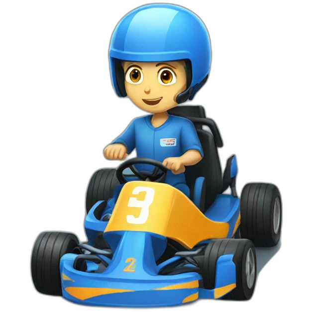 Blue gokart emoji