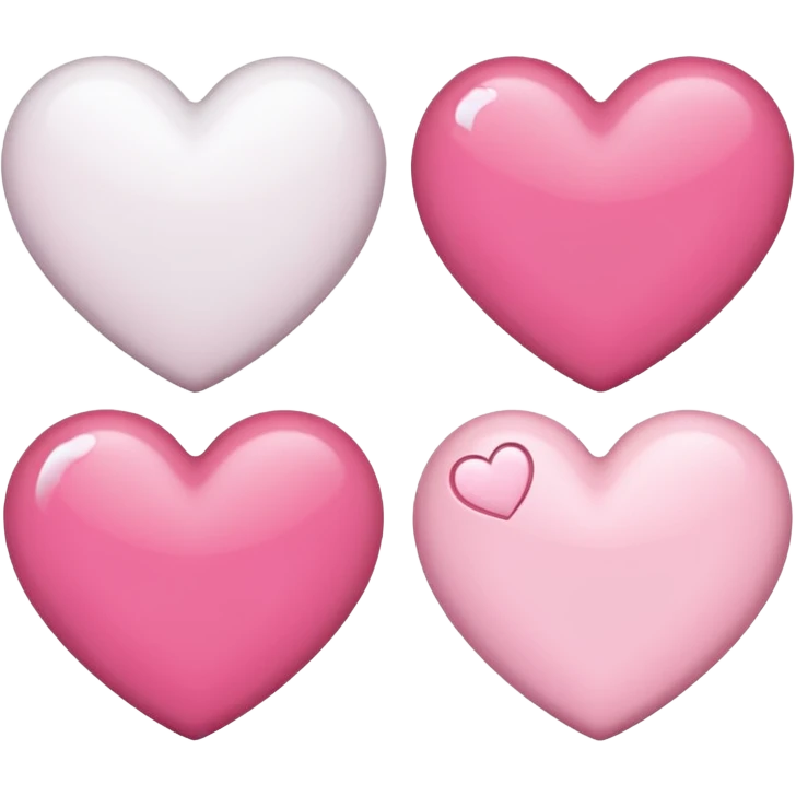 corazones blancos  y rosado emoji