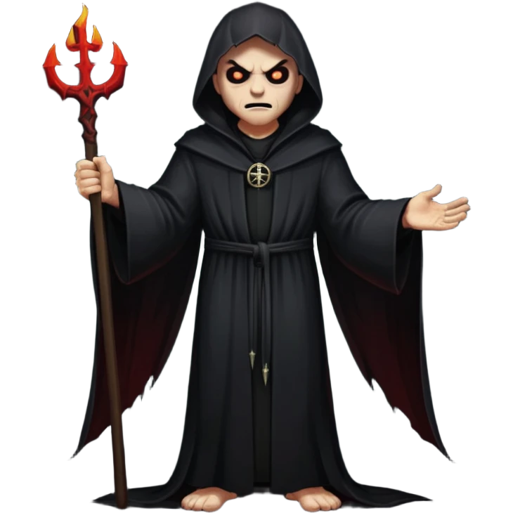 A preacher who's actually a demon.... but Noone knows it yet, in the style of your bleeding skull art. Dark gritty and menacing art style. Like in a doom game, full body emoji