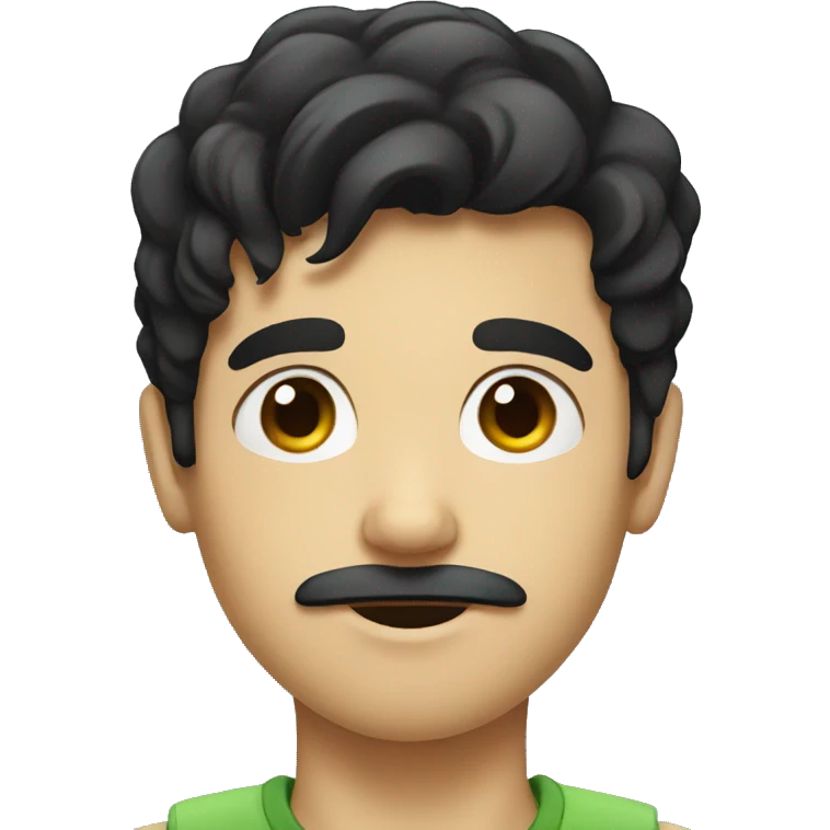 boy with black hair and moustache emoji
