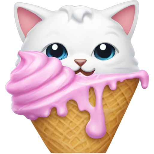 Cat with ice creem emoji