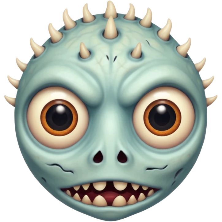 large skin surface with dozens of eyes creepy moster emoji